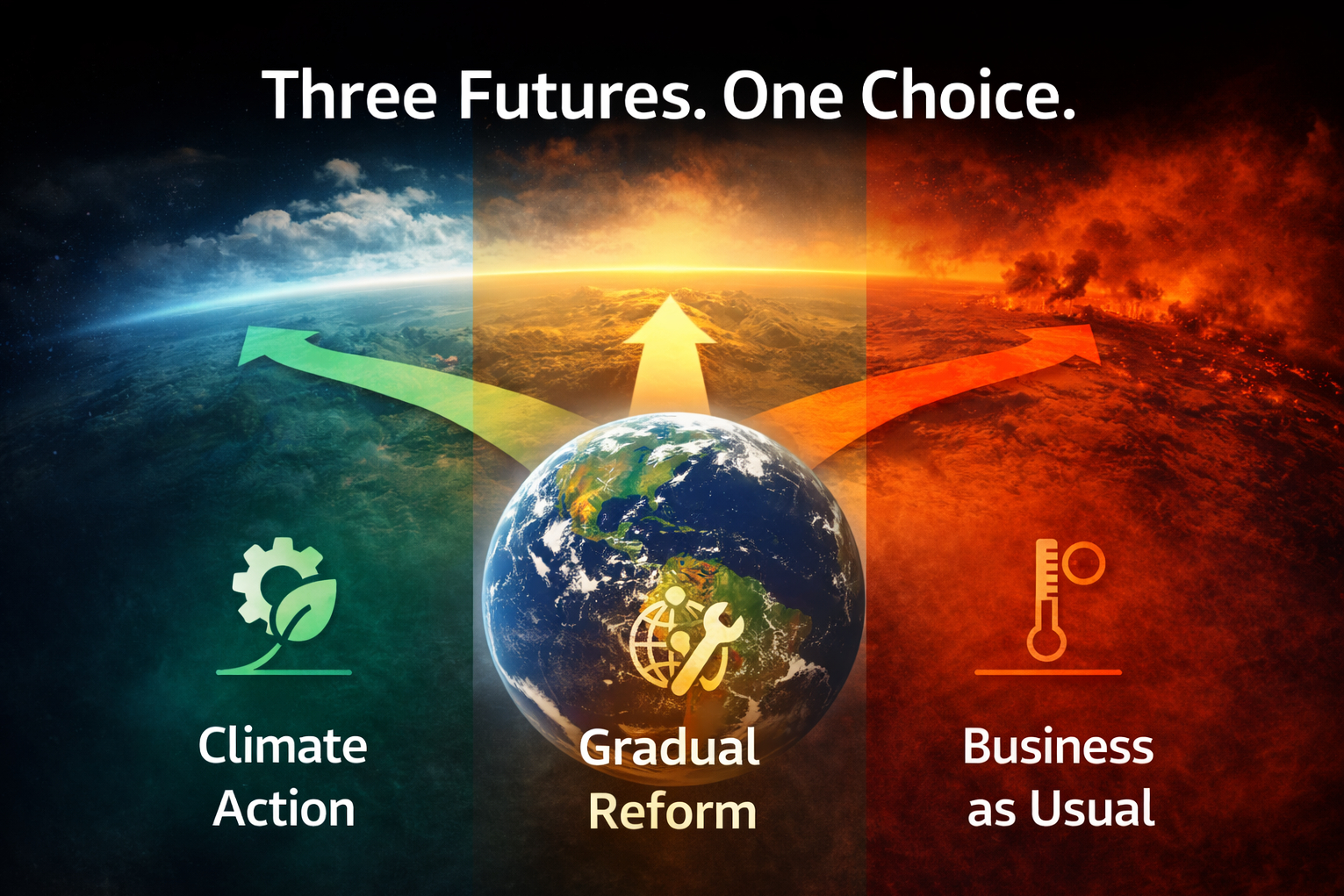 Future Survival of Humanity & Nature: Three Futures, One Choice: Part 1 Humanity chooses its Future